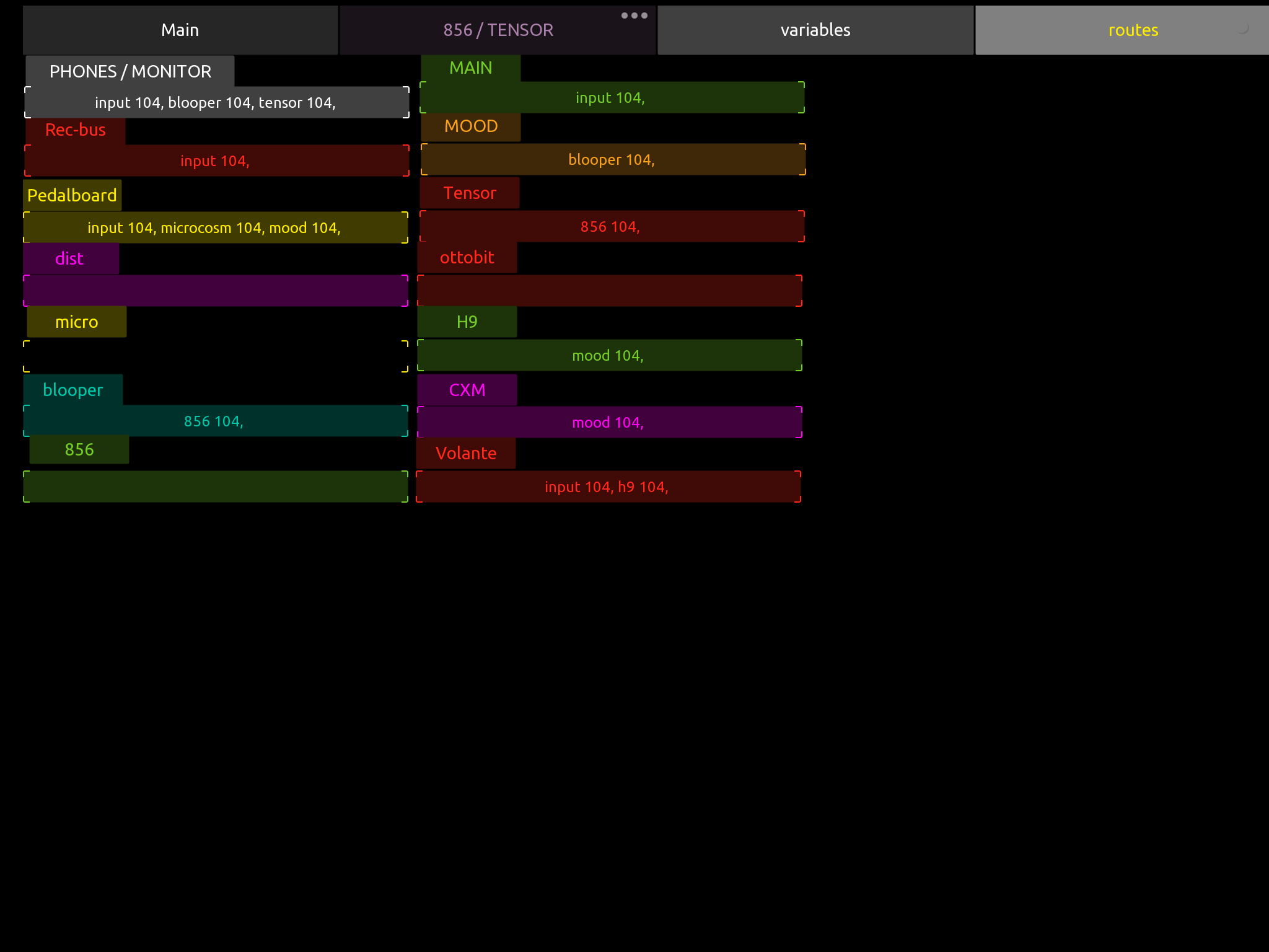 screenshot OSC routes page